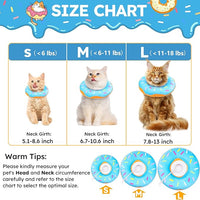 Cat Cone Collar Soft, Cat Recovery Collar for Wound Healing Cute Donut Adjustable Kitten Cones to Stop Licking Comfortable Lightweight Neck Elizabethan Collars for Cats Kittens After Surgery