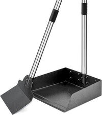 Pooper Scooper for Large Dogs, Adjustable Long Handle Metal Tray and Spade Poop Scooper for Dogs with Bin for Pet Waste Removal, No Bending Clean Up Pooper Scooper for Medium and Large Dogs