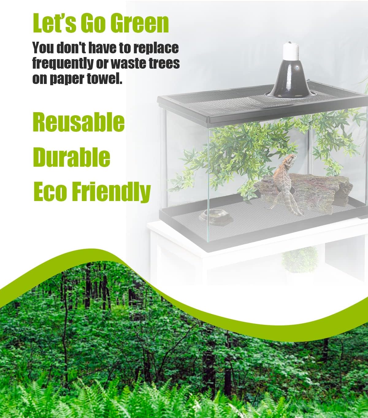 Bearded Dragon Tank Accessories, Reptile Substrate Floor - Green - image 4