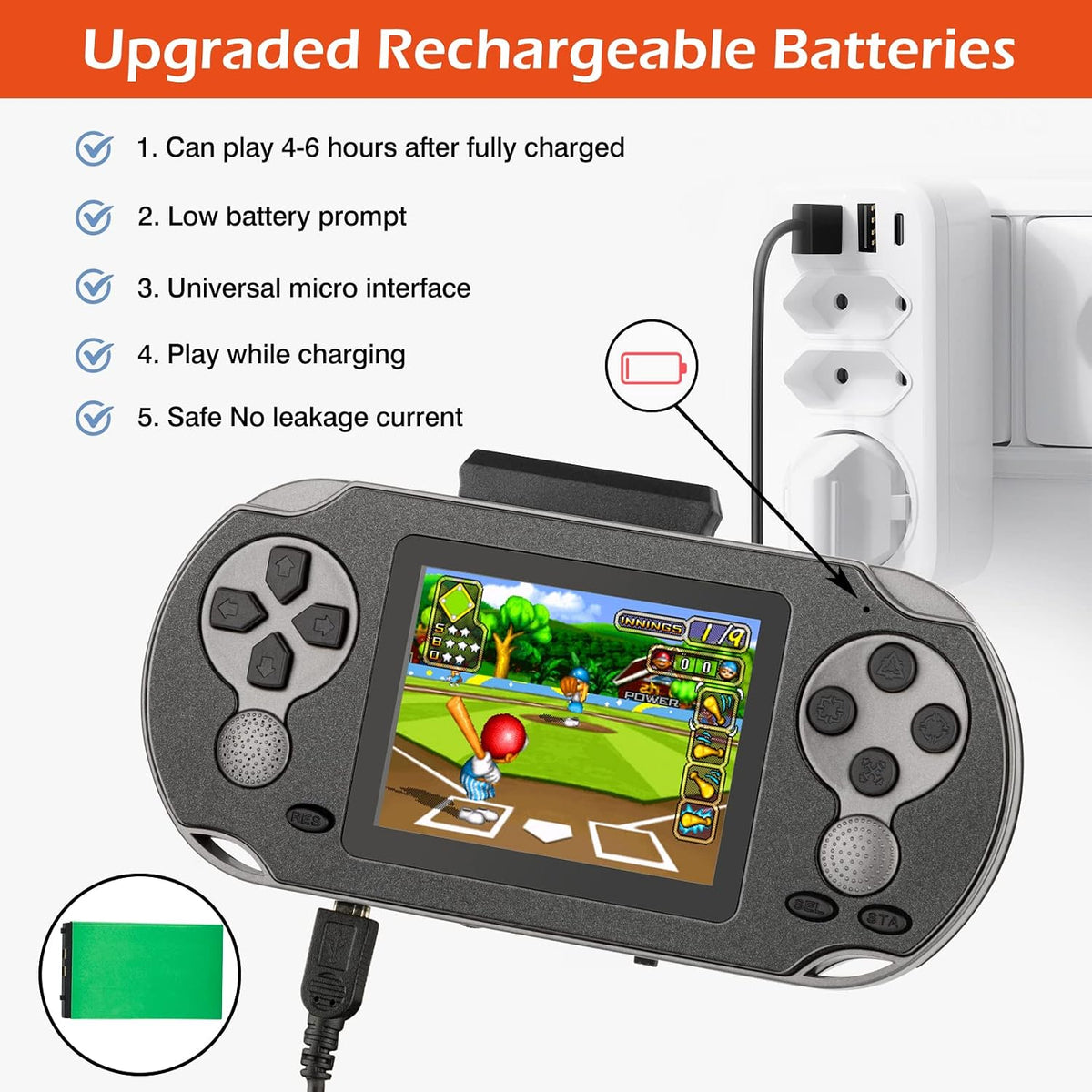 TaddToy 16 Bit Handheld Game for Kids Adults - Black - image 4