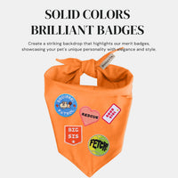 Premium Solid Olive Dog Bandana - Orange / Small - image 4