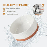 Elevated Dog Bowls, Raised Ceramic Dog Bowl for Small & Medium Dogs – Essentials for Dogs - Double Bowls with Stand- Vanilla White / 7.6CUPS - image 3