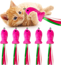 Catnip Toys, 5PCS Soft Plush Pink Fish Cat Toy Chew Kitten Toys – Essentials for Cats