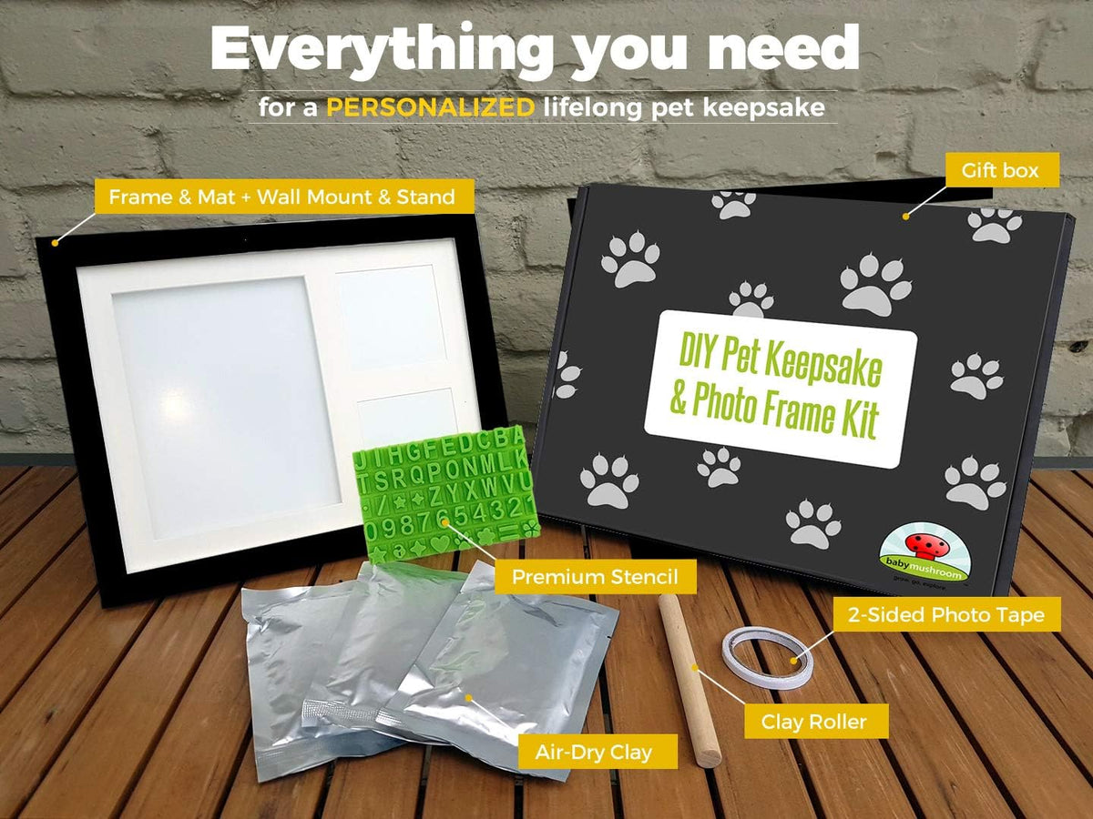 Ultimate Dog or Cat Paw Print Keepsake Kit & Picture Frame - Black - image 2