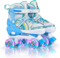 SHDSL pink rainbow light up adjustable roller skates for girls - view 6
