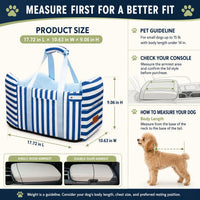 Console Dog Car Seat for Small Dogs to – Essentials for Dogs - Blue and White / Small - image 4