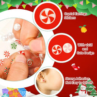 AUGSUN 240 Pcs Halloween Stick on Earrings for Little Girls – Fun for Kids & Family - Christmas Style A - image 3
