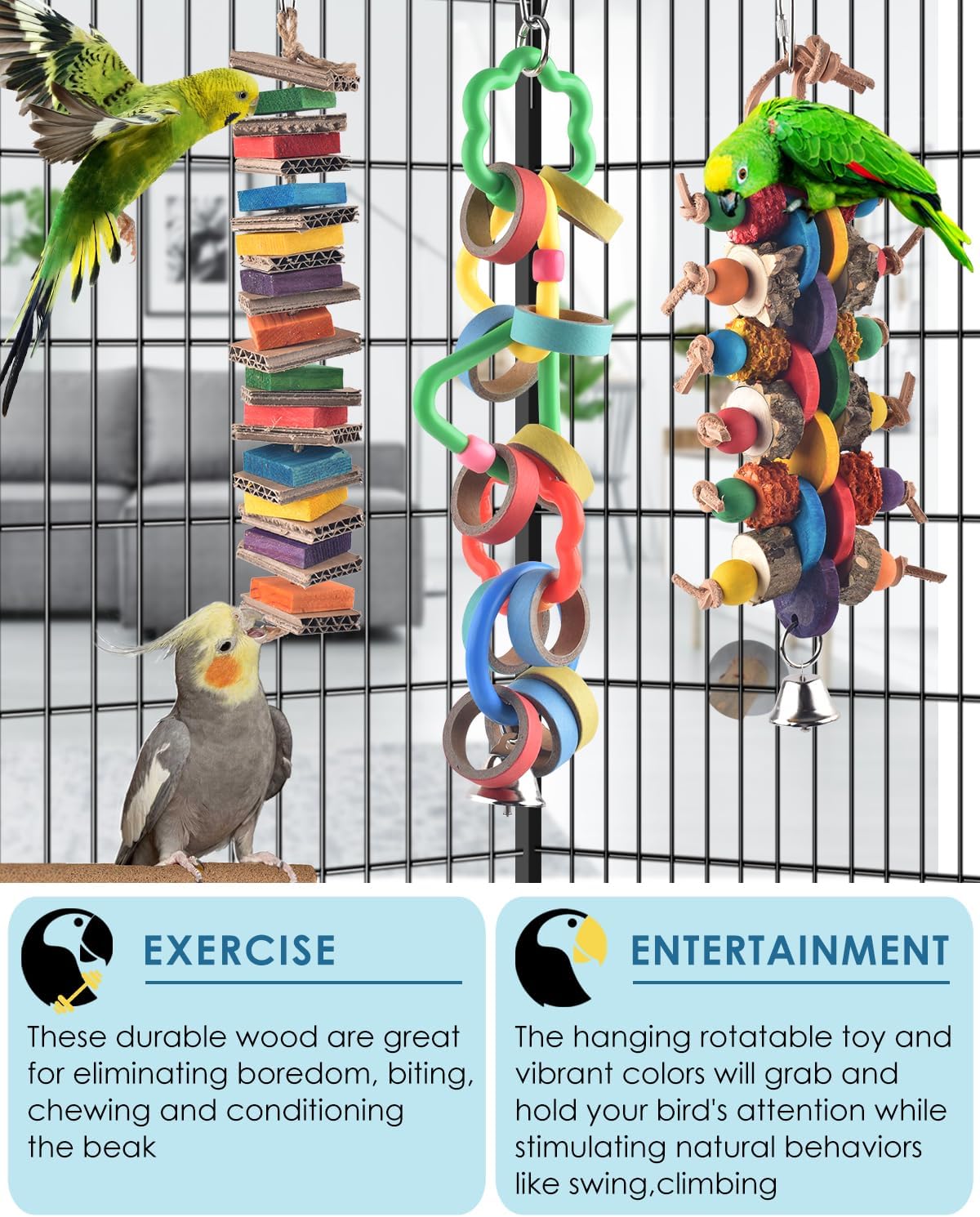 Bissap 2 PCS Bird Chew Toys - 3 PCS - image 4