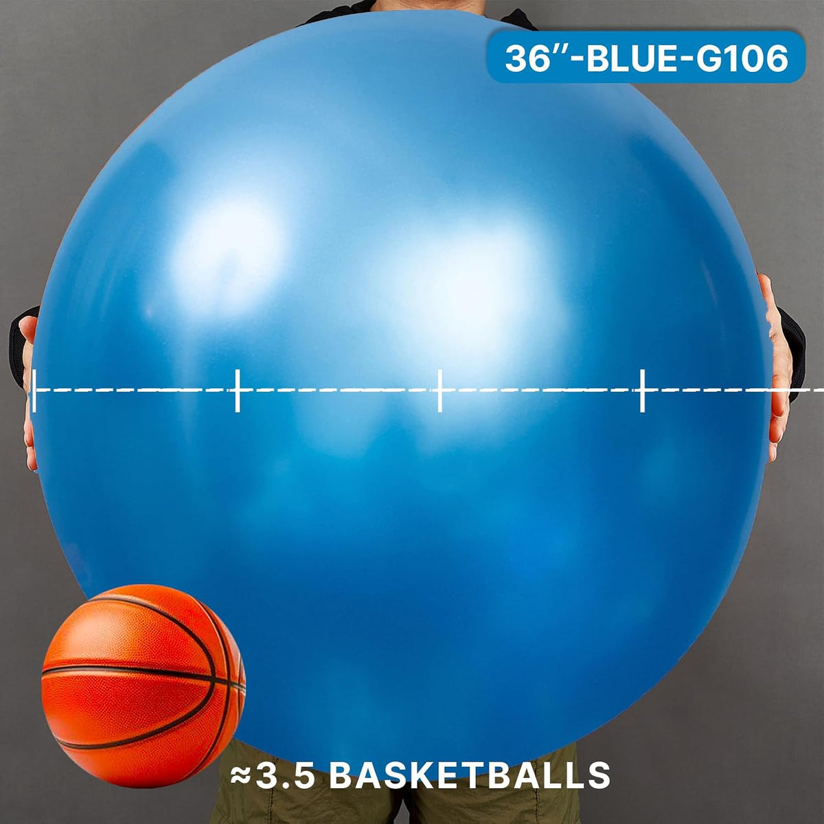 PartyWoo White Balloons 155pcs Matte White Latex Balloons Different - Blue-g106 / 36 inch - image 2