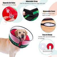 Inflatable Dog Cone Collar with Enhanced Anti-Licking, Soft Neck Donut for Dogs Cats, Recovery Pet Cone Collar After Surgery for Large Medium Small Dogs… (Watermelon, Small)