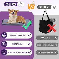 Pawaboo Dog Purse Carrier for Small Dogs with Pocket, Lightweight Dogs and Puppies Tote Bag Carrier, Dog Carriers Soft Sided for Puppy Cat Rabbit, Shopping Travel Puppy Carriers Under 11 LBS,Navy Blue
