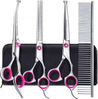 Gimars Titanium Coated Professional 6 in 1 4CR Stainless Steel Dog - Pink 5 in 1