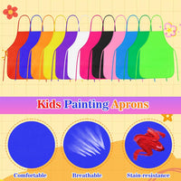 PLULON kids painting aprons in 12 bright colors with ties - view 8