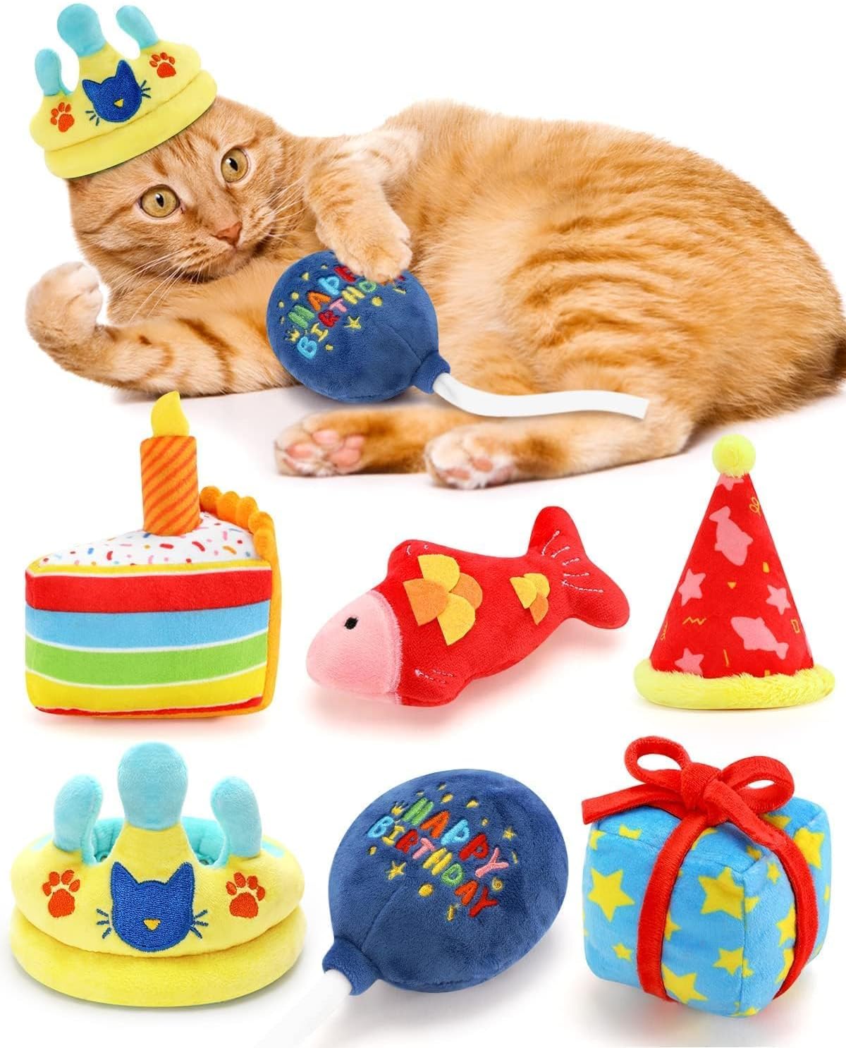 Plush Bread Catnip Toys for Indoor Cats 6 Pack – Essentials for Cats - Multi-Color - 6Pcs