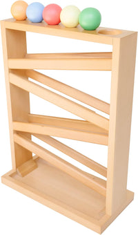 Montessori & Me wooden ball tracker with open zigzag rails and balls - view 3