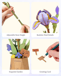 rowood 3D Puzzles for Adults - Purple Iris - image 3