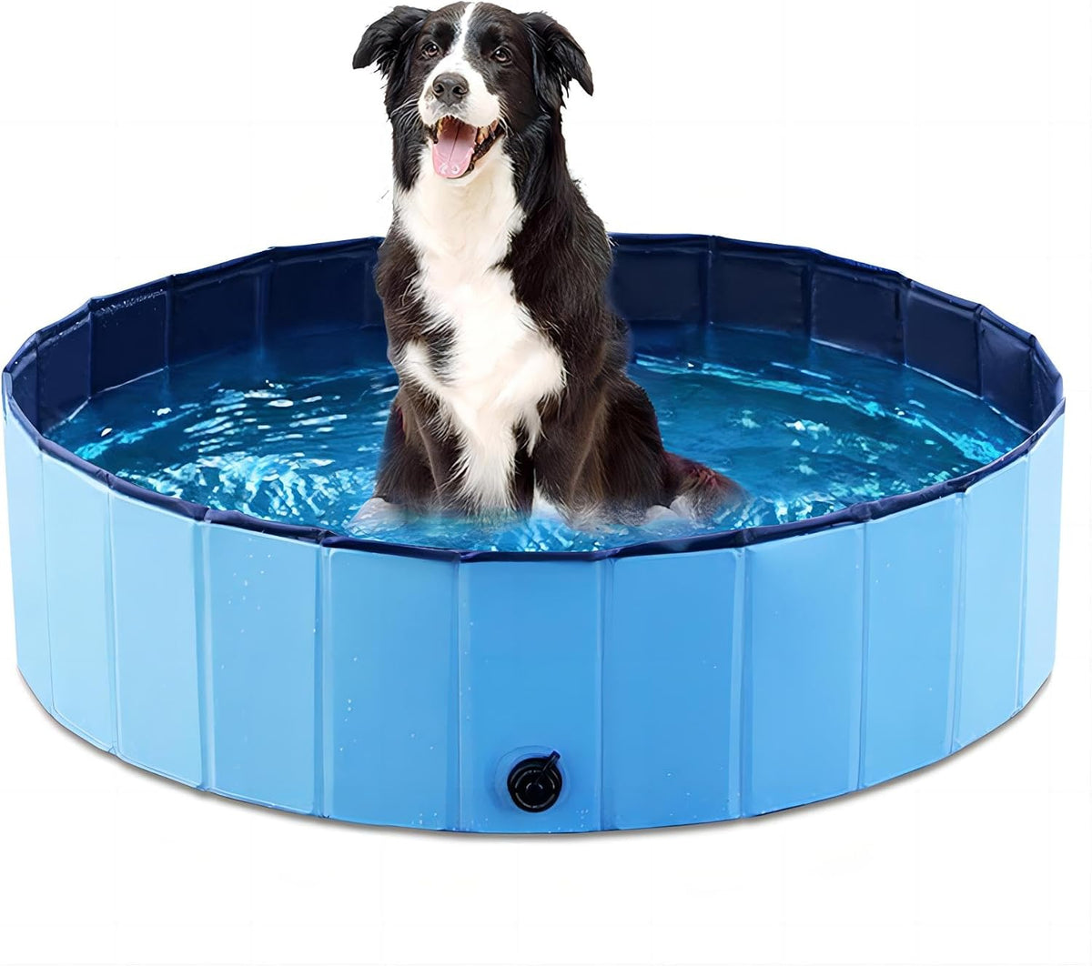 Jasonwell Foldable Dog Pet Bath Pool Collapsible Dog Pet Pool Bathing - M - 39.5" / Mdf Wood Blue