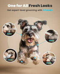 oneisall 4 in 1 Dog Grooming Kit with LCD Display – Essentials for Dogs - Silver - image 2