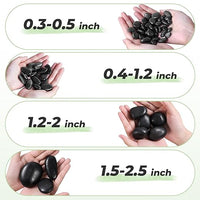 SIDONG 10 lbs Black River Rocks, 1.2-2 Inches Polished Pebbles for Indoor Plants, Aquarium Rocks Used in Fish Tank, Decorative Stones for Plants, Vases, Home Décor, Crafting, Garden Landscaping