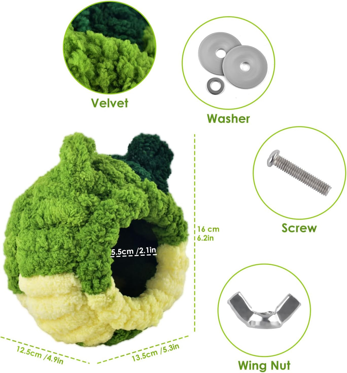 KATUMO Bird Nest, Small Sun Conure Breeding House Parrotlet Snuggle Hut Lovebird Bed for Conure - S (Green) - image 2