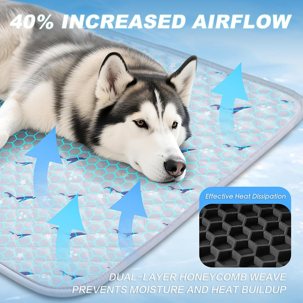 Cooling Mat for Dogs, Cooling Mat for Cats, Breathable Gel-Free - 21"x27"(S) / Gray - image 3