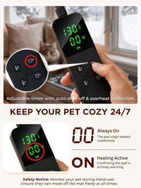 furrybaby Pet Heating Pad for Cats & Dogs, Waterproof Heated Bed - Temp adjustable / 34 X 24in / Black - image 3