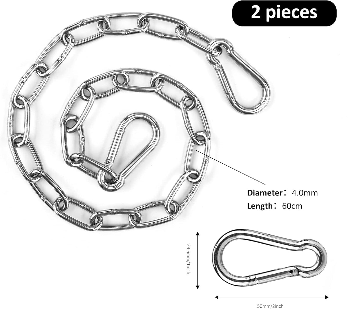 Hanging Swing Chair Chain Kit - 23.62" - image 2