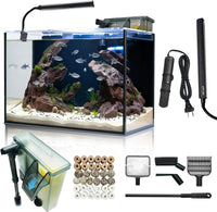 10 Gallon Aquarium Set Glass Fish Tank - 10 Gallon