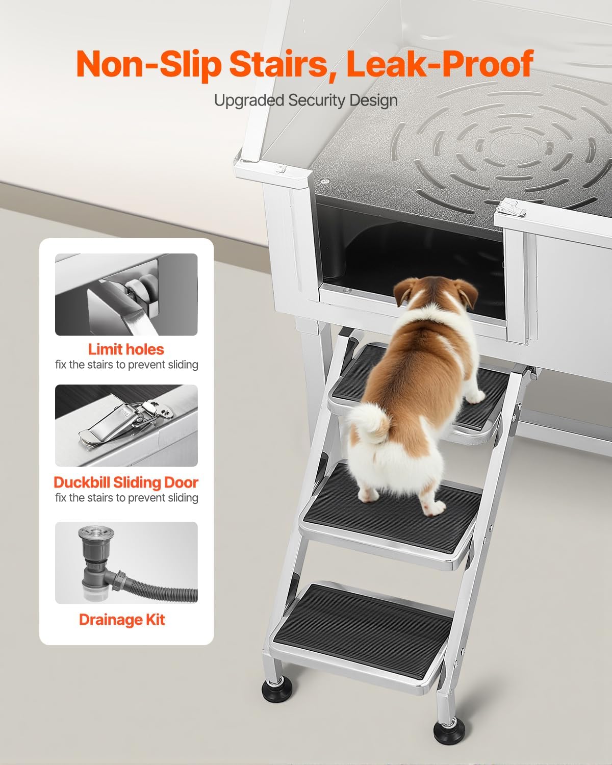 VEVOR Professional Dog Washing Station, Showerhead, Storage Rack - 38 inch - image 3