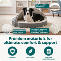 Furhaven 35" Round Orthopedic Dog Bed for Large/Medium Dogs w/ - Espresso / Large - image 4