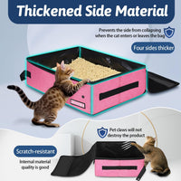 Petskd Portable Cat Travel Litter Box with Lid - Large / Pink - image 4