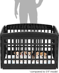 IRIS USA 4-Panel Dog Playpen, Pet Enclosure - Black / 4 Panel – 24" H - image 2
