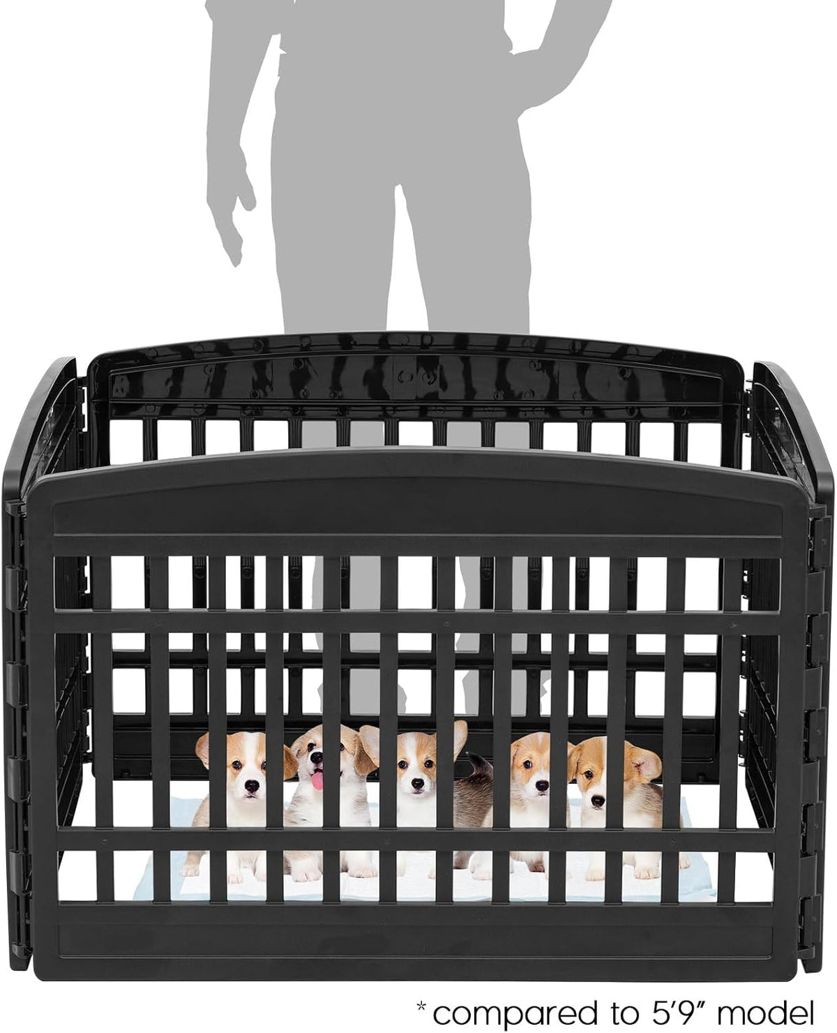 IRIS USA 4-Panel Dog Playpen, Pet Enclosure - Black / 4 Panel – 24" H - image 2