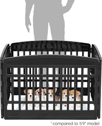 IRIS USA 24" 4-Panel Puppy Playpen, 35 x 35 x 24, Dog Playpen, Dog Play Pen Indoors, Pet Fence, Puppies/Small Dogs, Black