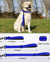 Joytale Short Dog Leash for Close Control & Training, 18" - 2 ft / Navy Blue - image 2