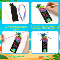 AUGSUN fall rainbow scratch art bookmarks with pumpkin and leaf designs - view 24
