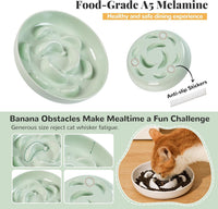Melamine Slow Feeder Cat Bowls, Dishwasher Safe - Blue / 2"H - image 4