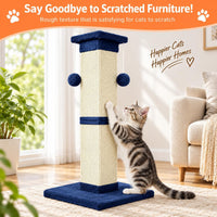 SOCATER Cat Scratching Post 33 Inch, Beige – Essentials for Cats - Blue - image 3