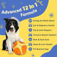 NATURE TARGET Dog Multivitamins for Overall Health with Minerals, Immune Support, Digestive Health, Joint, Hip, Skin & Coat Care with Probiotics, Glucosamine, Enzymes, 120 Freeze Dried Chews