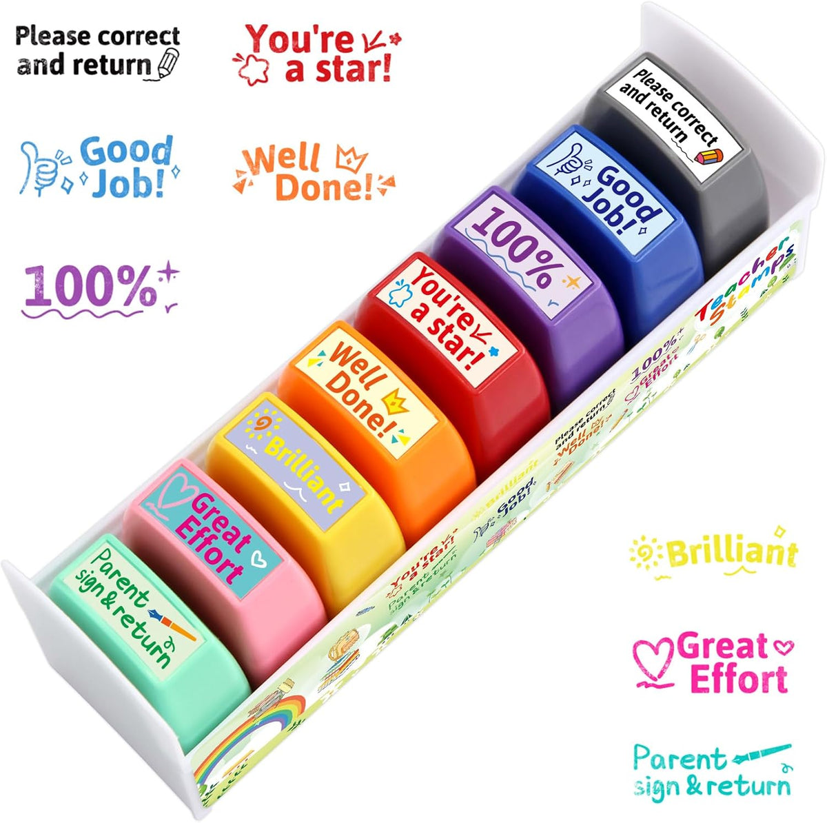 Fancy Land Teacher Stamps for Classroom Grading Stamp Set Self-Inking - image 3