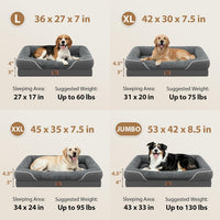 Waterproof Orthopedic Dog Bed for Large and Extra Large Dogs – Essentials for Dogs - Dark Grey / 42"L x 30"W x 7.5"Th - image 3