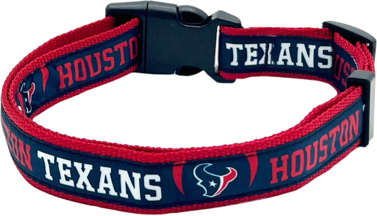 NFL Vikings Dog & Cat Collar - Houston Texans / Large