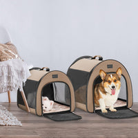 PETSFIT Portable Dog Crate, Travel Dog Crate, Roomy - Khaki / 16.5"L x 16.0"W x 19.0"H - image 2