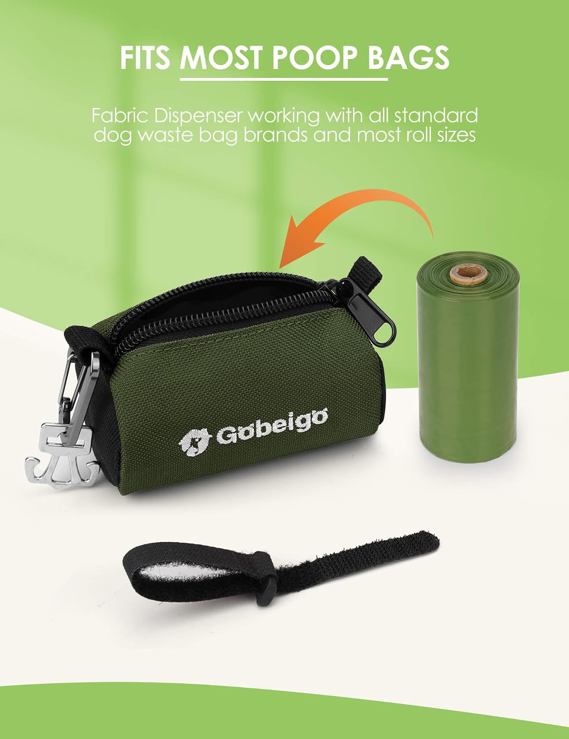 Gobeigo Dog Poop Bag Holder with Used Bag Carrier – Essentials for Dogs - Army Green - image 4