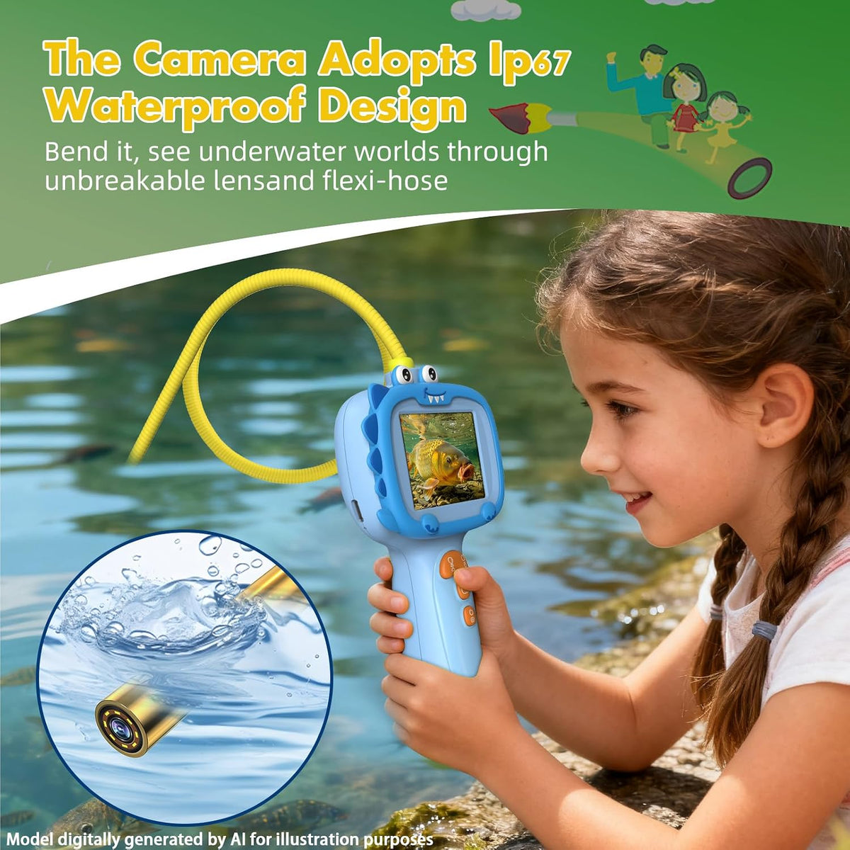 Kids Borescope Camera Toy with Lights for Boys and Girls Ages 3-12 – Fun for Kids & Family - Blue - image 3