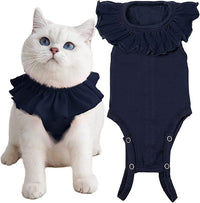 Cat Recovery Suit for Abdominal Wounds and Skin Diseases, Breathable Surgical Recovery Shirt After Surgery Wear Anti Licking Wounds,E-Collar Alternative for Cats Pet Kitten(RSC01-grey-l)