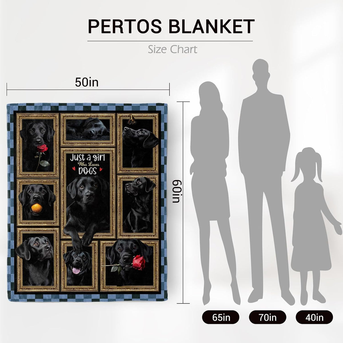 Levens Black Cat Blanket, Cozy Cats Blankets for Cat Lovers 60"x50" Soft Plush Black Cats Gifts - Dog Black / 50"x60" - image 2