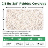 GreatBuddy 2.5-lb Decorative Rocks for Indoor Plants, 3/8" White Pebbles, Small Rocks for Potted Plants, Succulent, Vases, Aquariums, Fish Tanks, Garden Landscaping, Natural Polished