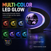 Magnetic Levitation Floating Rotating World Globe with LED Light - Black Color-Changing - image 3