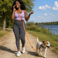 Kazazoo Hands-Free Dog Leash Adjustable Length 5-8 Ft - Orange / M - image 3
